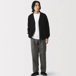 Discount Muji Pantalones chinos anchos con pliegues delanteros para hombre
