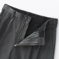 Discount Muji Pantalones chinos anchos con pliegues delanteros para hombre