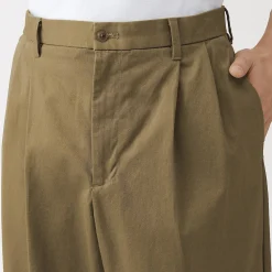 Discount Muji Pantalones chinos anchos con pliegues delanteros para hombre