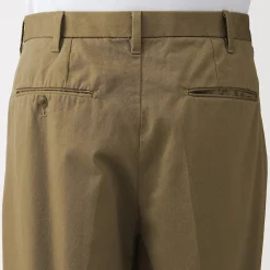 Discount Muji Pantalones chinos anchos con pliegues delanteros para hombre