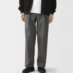Discount Muji Pantalones chinos anchos con pliegues delanteros para hombre
