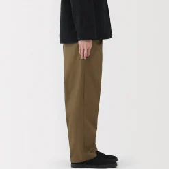 Clearance Muji Pantalones chinos anchos con pliegues delanteros para hombre