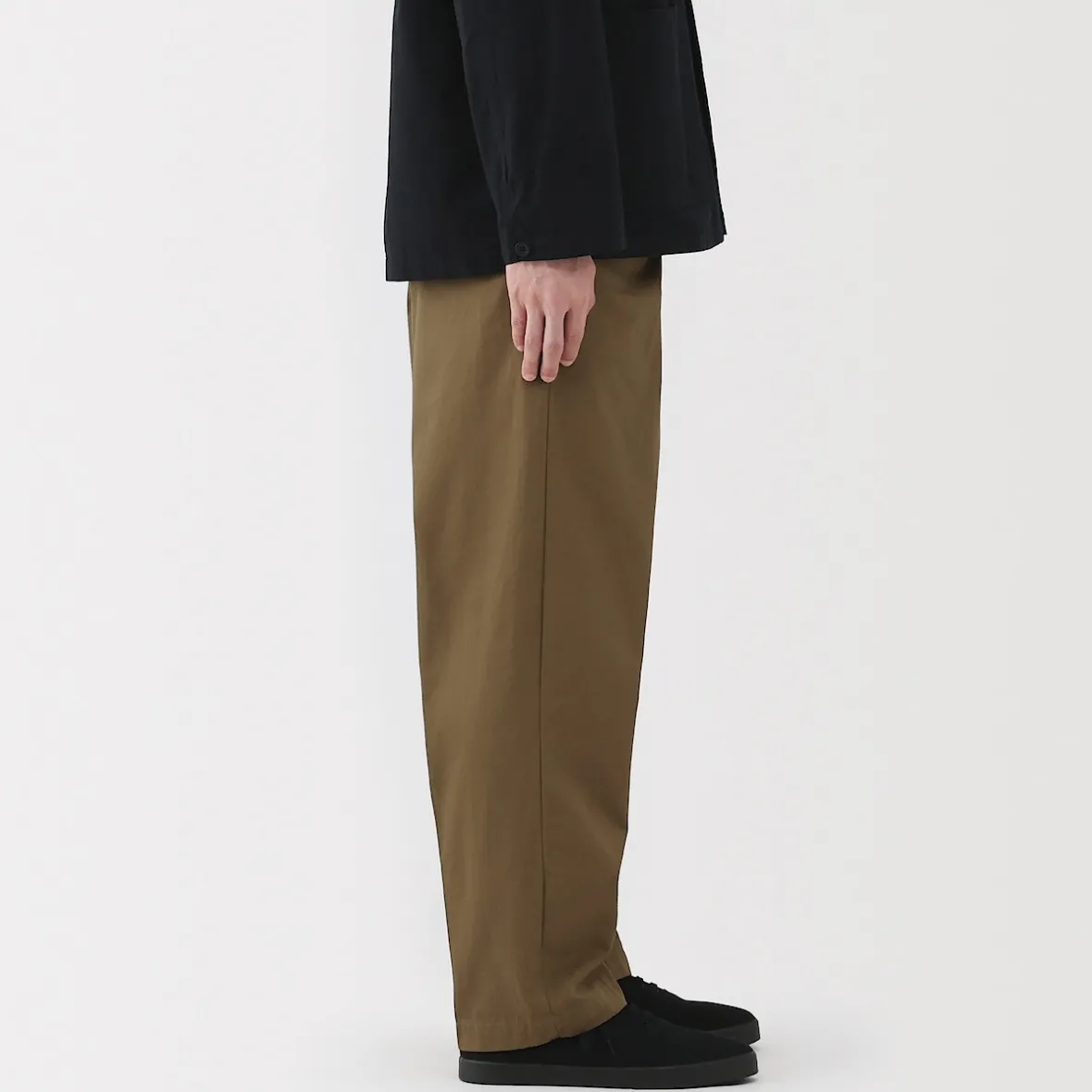 Clearance Muji Pantalones chinos anchos con pliegues delanteros para hombre