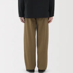 Clearance Muji Pantalones chinos anchos con pliegues delanteros para hombre
