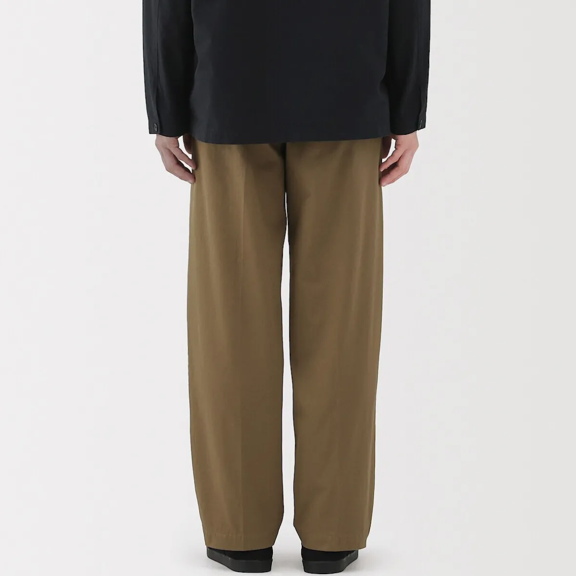 Clearance Muji Pantalones chinos anchos con pliegues delanteros para hombre