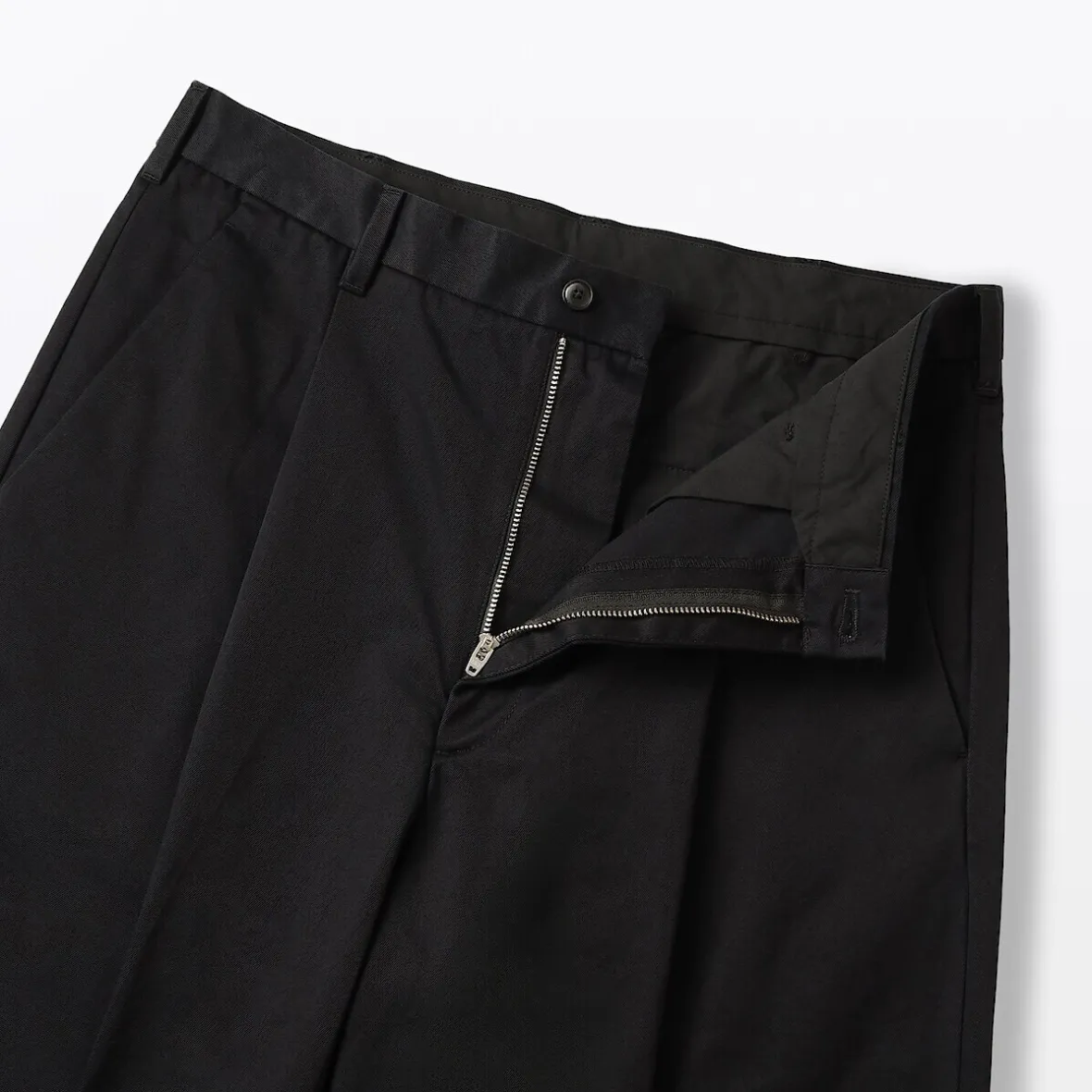 Clearance Muji Pantalones chinos anchos con pliegues delanteros para hombre