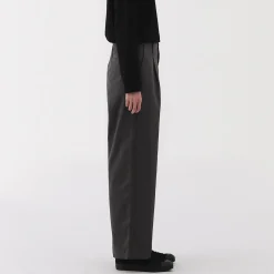 Clearance Muji Pantalones chinos con pinzas y pernera larga de algodón para mujer