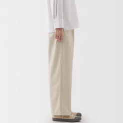 Clearance Muji Pantalones chinos con pinzas y pernera larga de algodón para mujer