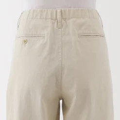 Clearance Muji Pantalones chinos con pinzas y pernera larga de algodón para mujer