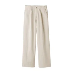 Clearance Muji Pantalones chinos con pinzas y pernera larga de algodón para mujer