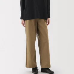 Clearance Muji Pantalones chinos con pinzas y pernera larga de algodón para mujer