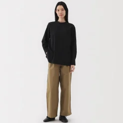 Clearance Muji Pantalones chinos con pinzas y pernera larga de algodón para mujer