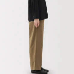 Clearance Muji Pantalones chinos con pinzas y pernera larga de algodón para mujer