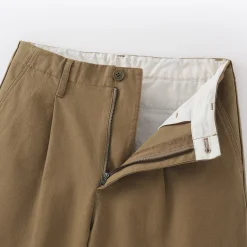 Clearance Muji Pantalones chinos con pinzas y pernera larga de algodón para mujer