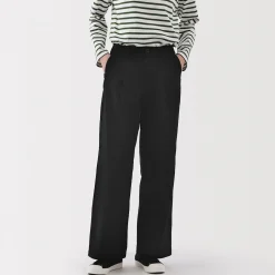 Clearance Muji Pantalones chinos con pinzas y pernera larga de algodón para mujer