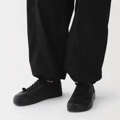 New Muji Pantalones con cordón de algodón ligero para mujer