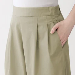 Clearance Muji Pantalones con corte tapered en sarga de algodón para mujer
