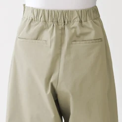 Clearance Muji Pantalones con corte tapered en sarga de algodón para mujer