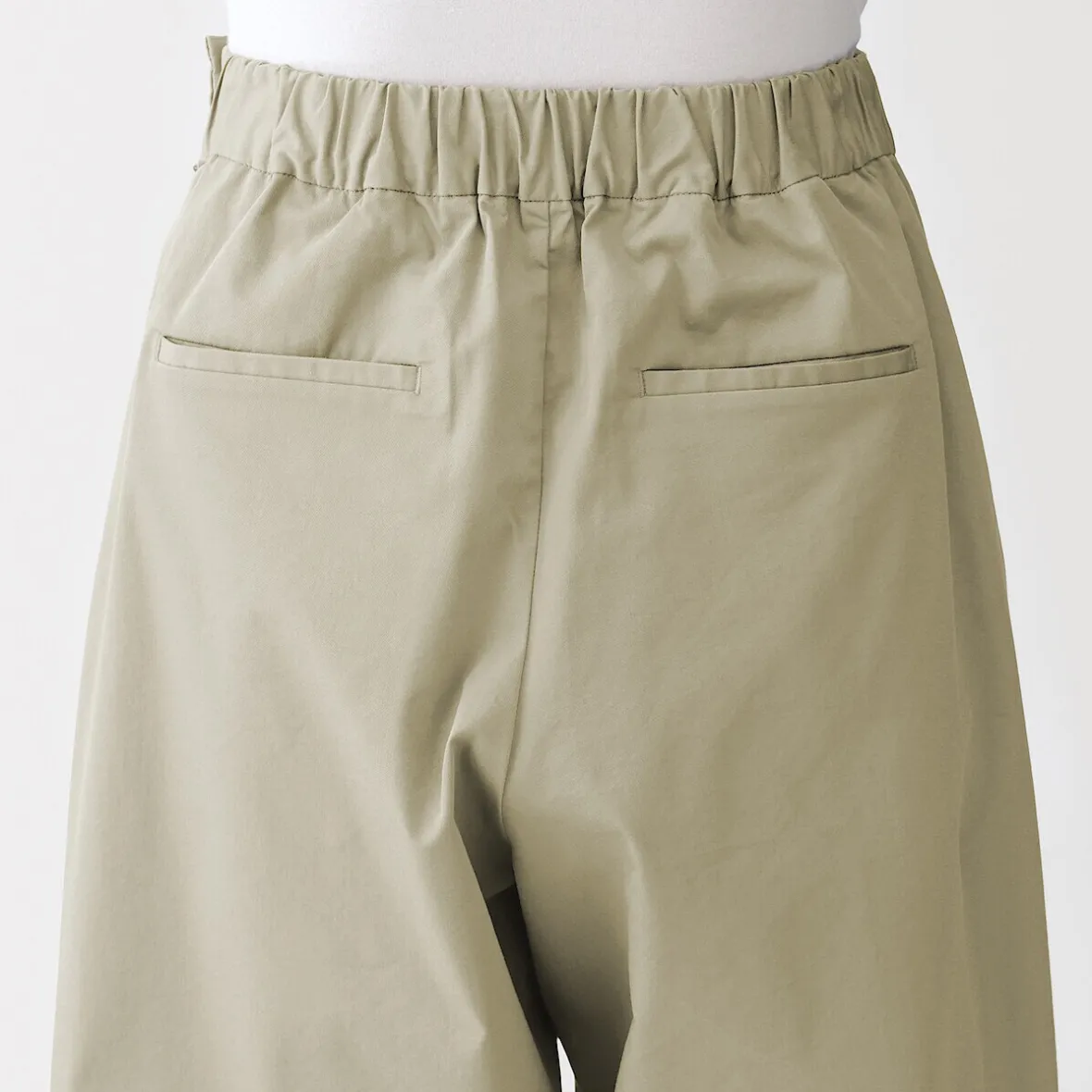 Clearance Muji Pantalones con corte tapered en sarga de algodón para mujer