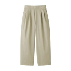 Clearance Muji Pantalones con corte tapered en sarga de algodón para mujer