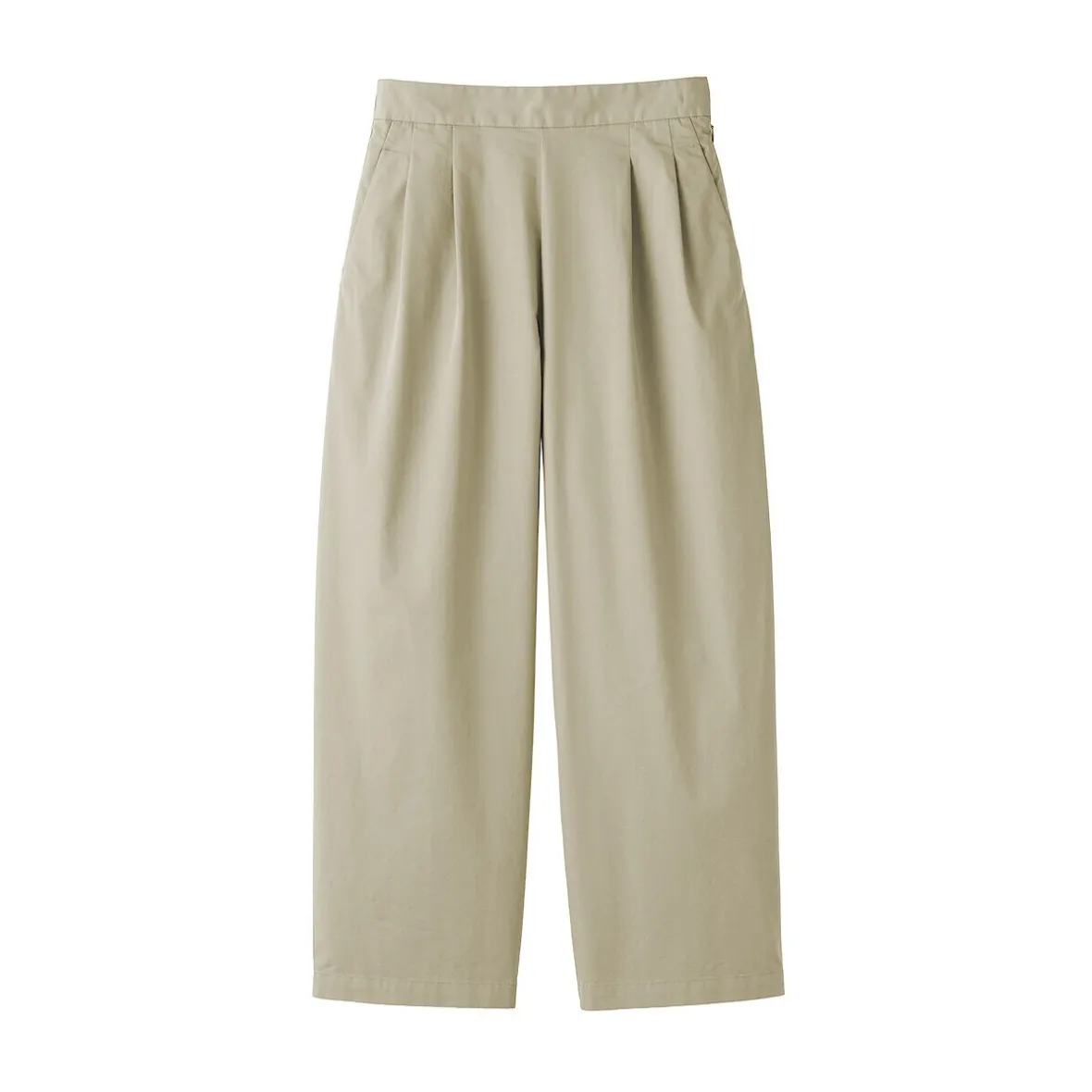 Clearance Muji Pantalones con corte tapered en sarga de algodón para mujer