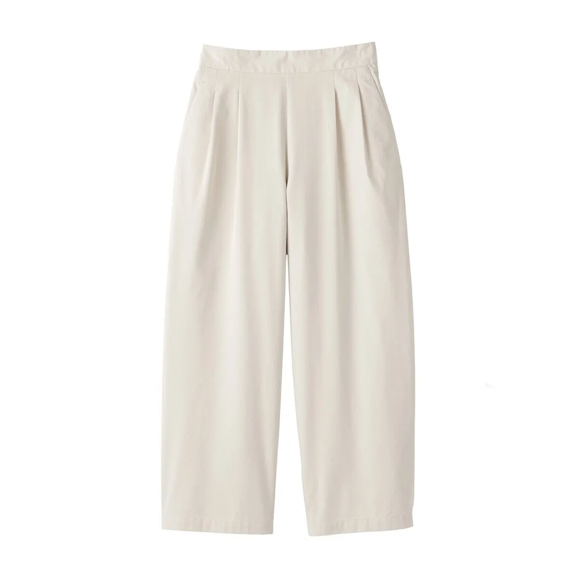 Clearance Muji Pantalones con corte tapered en sarga de algodón para mujer