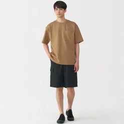 Best Muji Pantalones cortos cargo de mezcla de algodón lavado para hombre