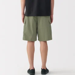 Best Muji Pantalones cortos cargo de mezcla de algodón lavado para hombre