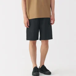 Best Muji Pantalones cortos cargo de mezcla de algodón lavado para hombre
