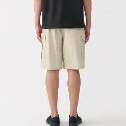 Best Muji Pantalones cortos cargo de mezcla de algodón lavado para hombre