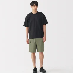 Best Muji Pantalones cortos cargo de mezcla de algodón lavado para hombre
