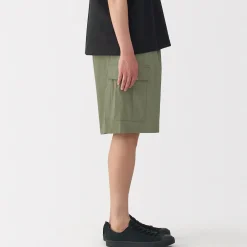 Best Muji Pantalones cortos cargo de mezcla de algodón lavado para hombre