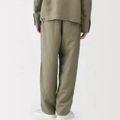 Clearance Muji Pantalones de ajuste cómodo de lino y lyocell para hombre