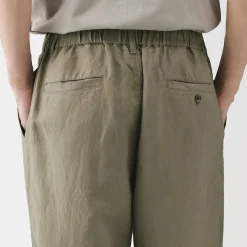 Clearance Muji Pantalones de ajuste cómodo de lino y lyocell para hombre