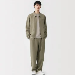 Clearance Muji Pantalones de ajuste cómodo de lino y lyocell para hombre
