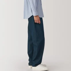 Best Muji Pantalones de mezcla de denim y washi para hombre Azul Marino Oscuro