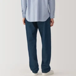 Best Muji Pantalones de mezcla de denim y washi para hombre Azul Marino Oscuro