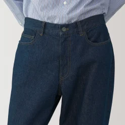 Best Muji Pantalones de mezcla de denim y washi para hombre Azul Marino Oscuro