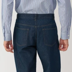 Best Muji Pantalones de mezcla de denim y washi para hombre Azul Marino Oscuro