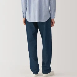 Best Muji Pantalones de mezcla de denim y washi para hombre Azul Marino Oscuro