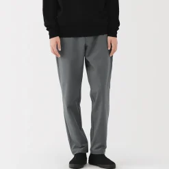 Outlet Muji Pantalones de pierna ajustada con forro polar cortaviento para hombre