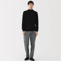 Outlet Muji Pantalones de pierna ajustada con forro polar cortaviento para hombre