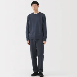 Outlet Muji Pantalones de pierna ajustada con forro polar cortaviento para hombre