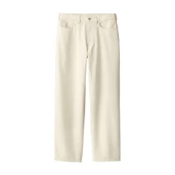 Muji Pantalones de sarga, tejido washi y ancho de pierna para hombre