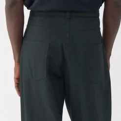 Muji Pantalones de sarga, tejido washi y ancho de pierna para hombre