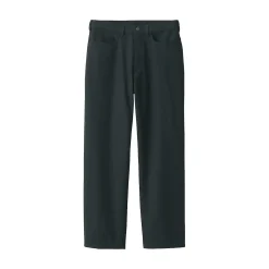 Muji Pantalones de sarga, tejido washi y ancho de pierna para hombre