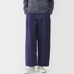 Outlet Muji Pantalones tipo cocoon de algodón plisados para mujer