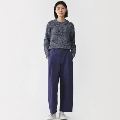 Outlet Muji Pantalones tipo cocoon de algodón plisados para mujer