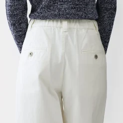 Outlet Muji Pantalones tipo cocoon de algodón plisados para mujer