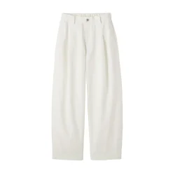 Outlet Muji Pantalones tipo cocoon de algodón plisados para mujer